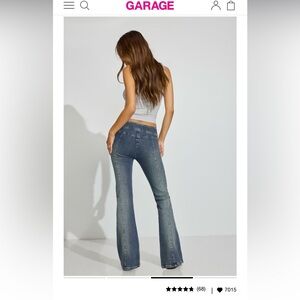 GARAGE denim low rise flare jeans seamed detail Y2K britney style pants 26